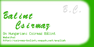 balint csirmaz business card