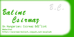 balint csirmaz business card